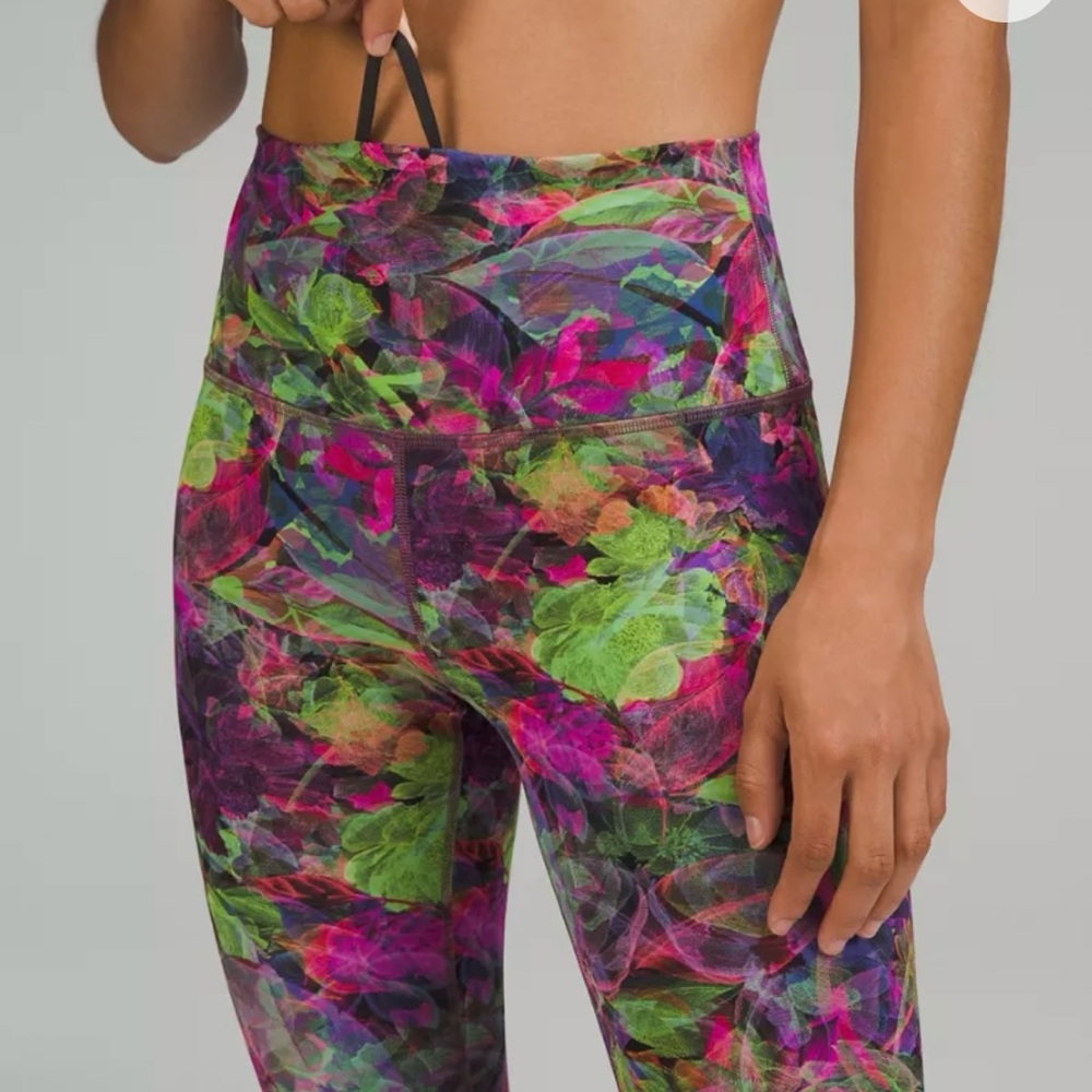 lululemon athletica High-Rise Floral Print Leggings in Pink, Green, Purple